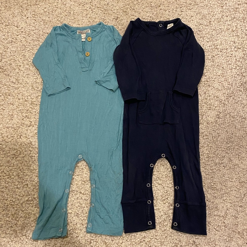 TWO Long sleeve rompers
